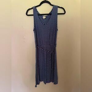 Merona Blue and White Striped Sleeveless Dress